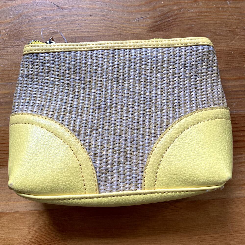 Yellow and Tan BATH & BODY WORKS clutch makeup bag
